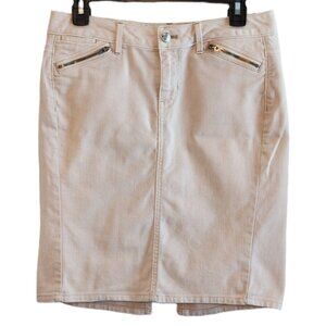 GAP Sz 0 Limited Edition Cream Beige Cotton Denim Twill Skirt Waist 24